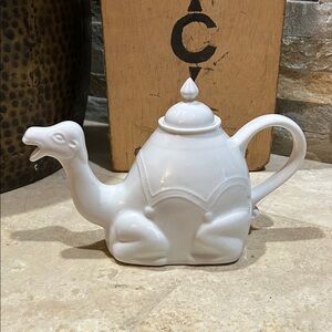 SOLD- Vintage CORDON BLEU White Ceramic Camel Tea Pot